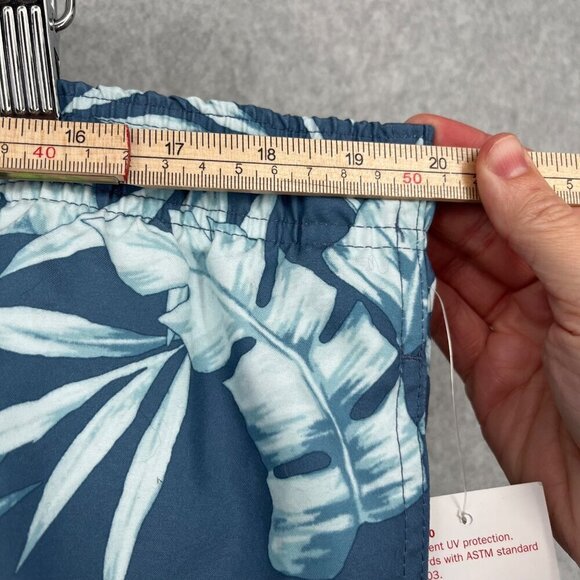 Old Navy Mens 7" Inseam Swim Trunks Size XL Blue Palm Island Lined Beach NEW - Picture 8 of 11